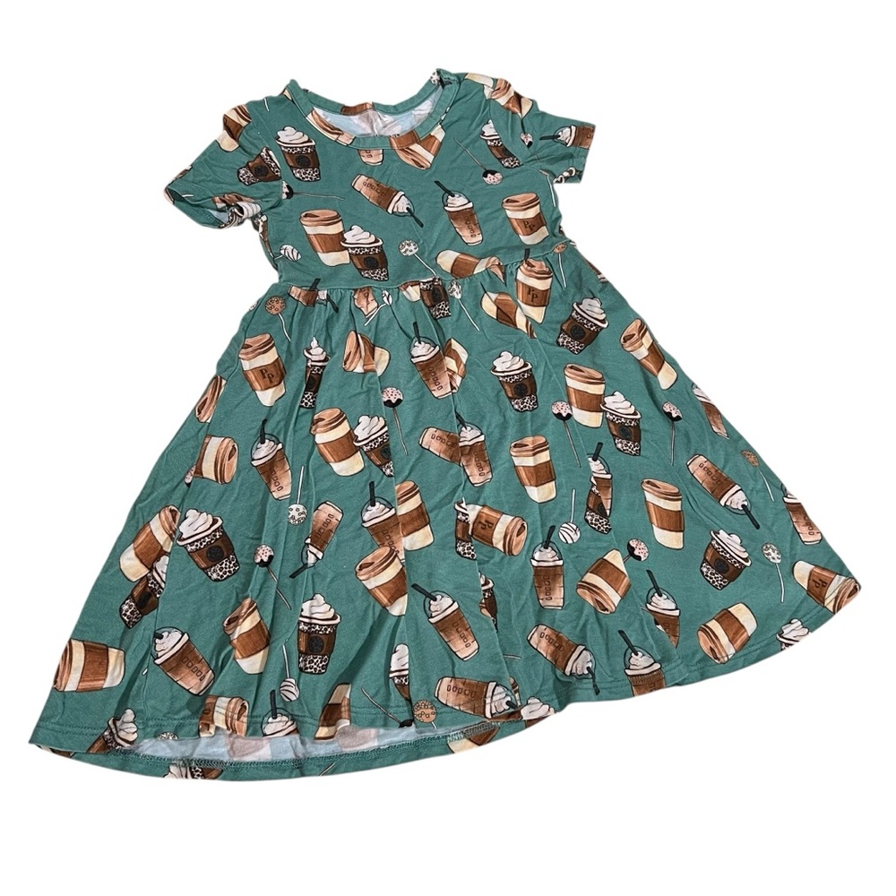 Posh Peanut Morning Brew Dress Starbucks Coffee Style 2T - Picture 7 of 8
